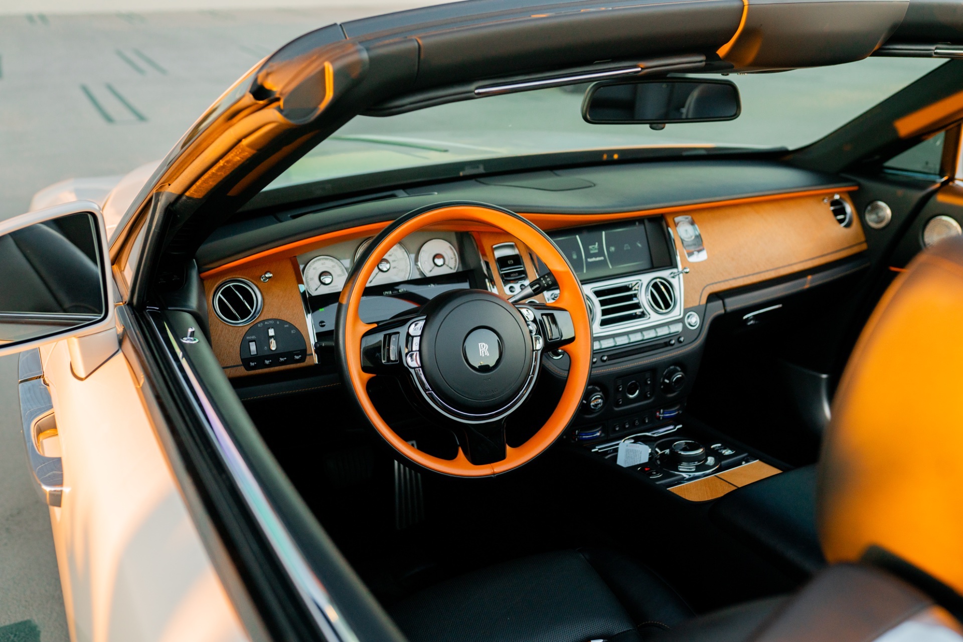 Dawn White Convertible – Black & Orange Interior - Image 9